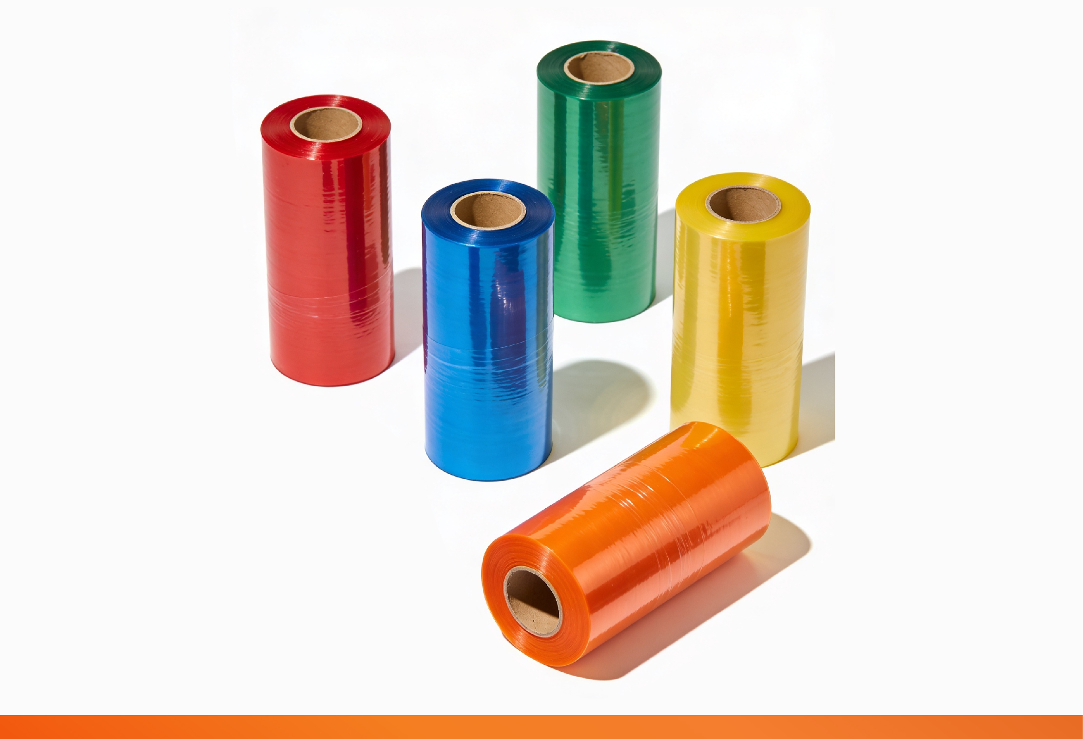 Colored stretch film rolls